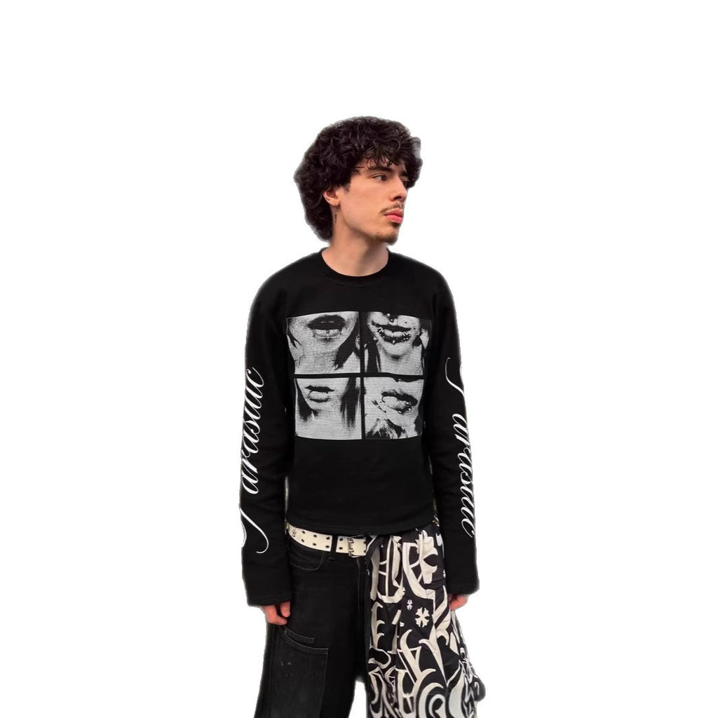 Y2K Retro Letter Print Long Sleeve T-Shirt