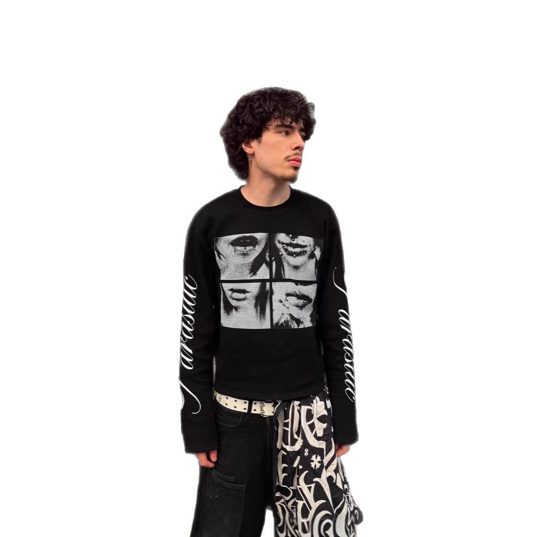 Y2K Retro Letter Print Long Sleeve T-Shirt