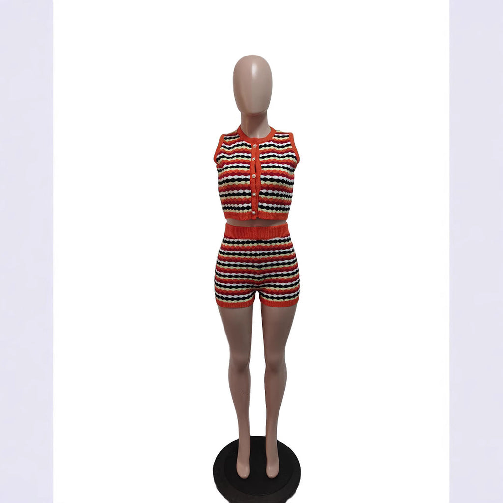Women's Knitted Shorts and Top