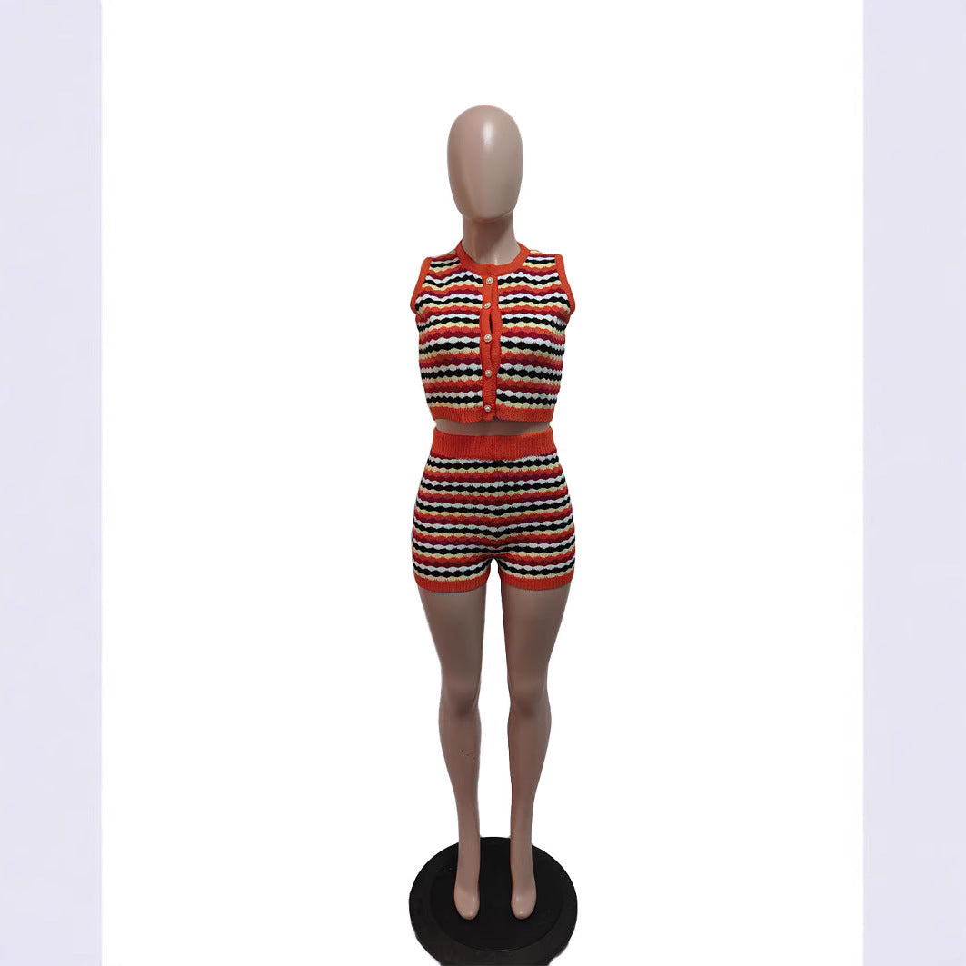 Women's Knitted Shorts and Top
