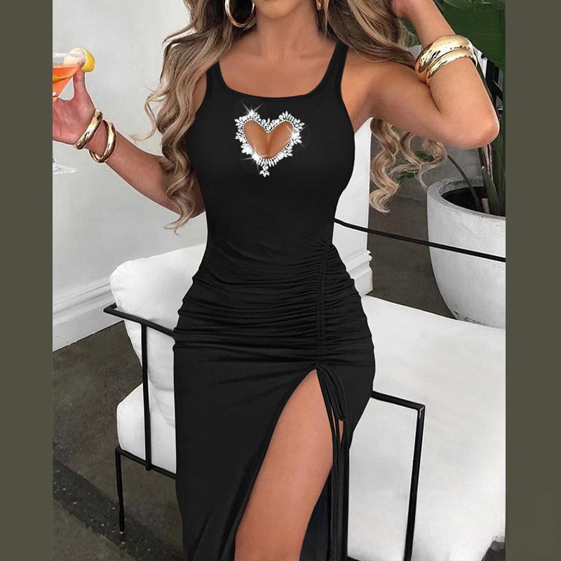 Summer Jacquard Sling Chain Hollow Party Dress