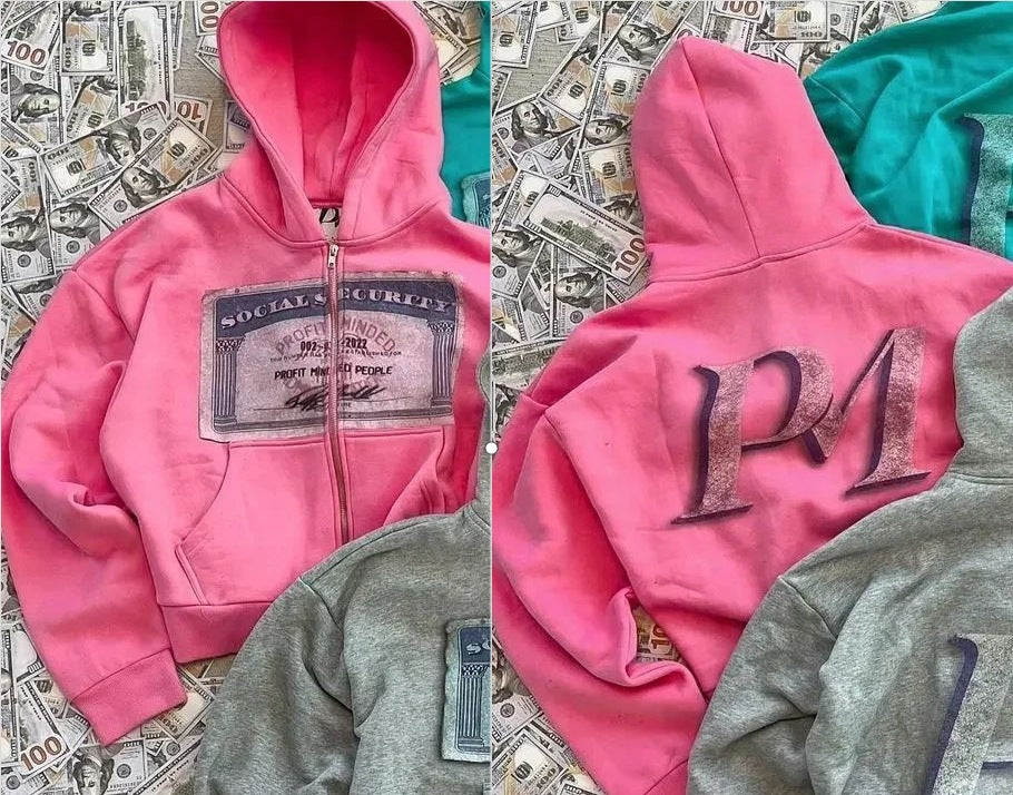 American Style Zipper Hoodie Sweatshirt