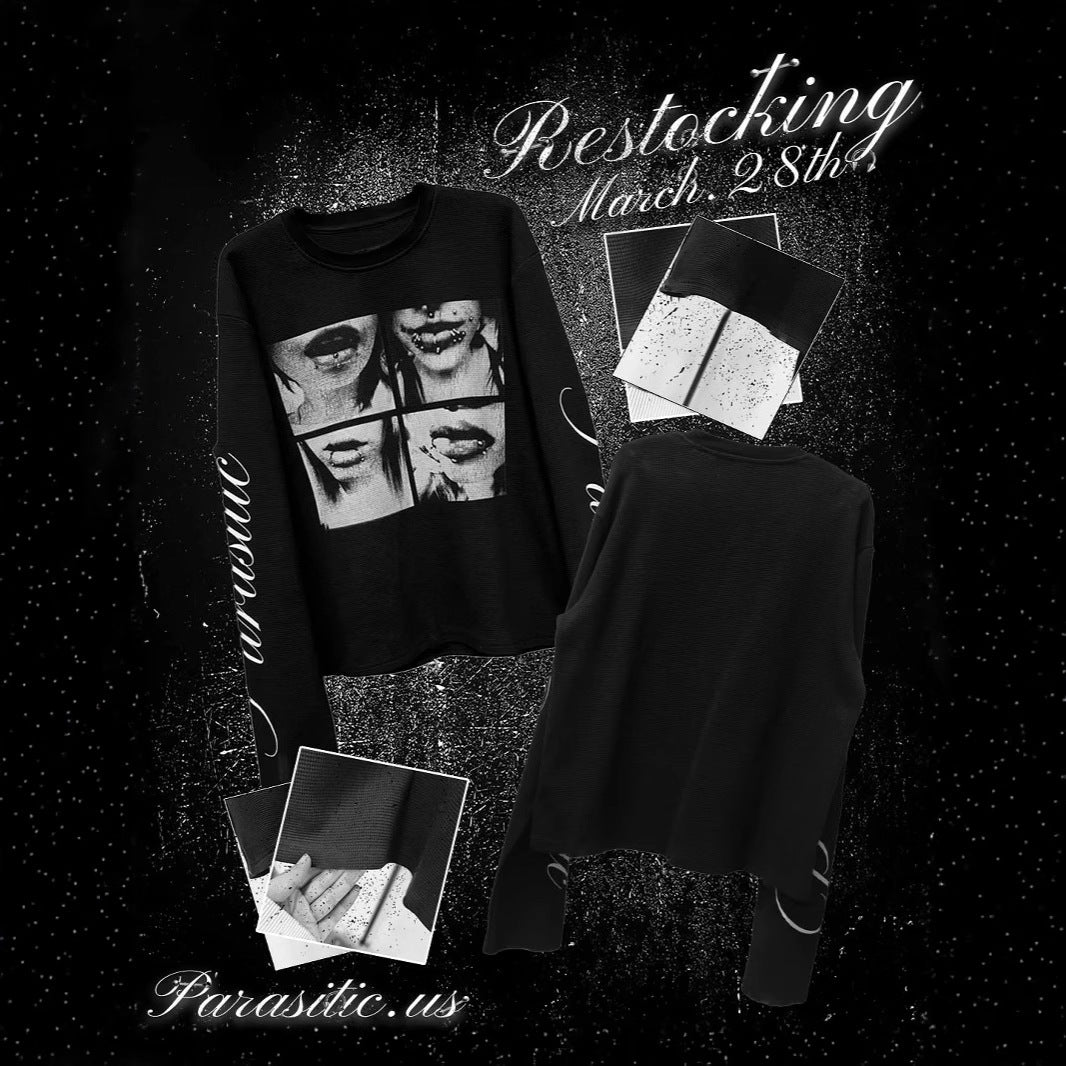 Y2K Retro Letter Print Long Sleeve T-Shirt