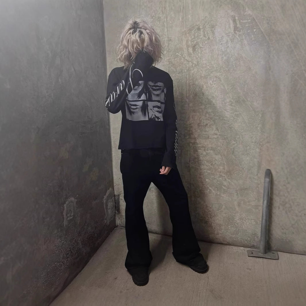 Y2K Retro Letter Print Long Sleeve T-Shirt