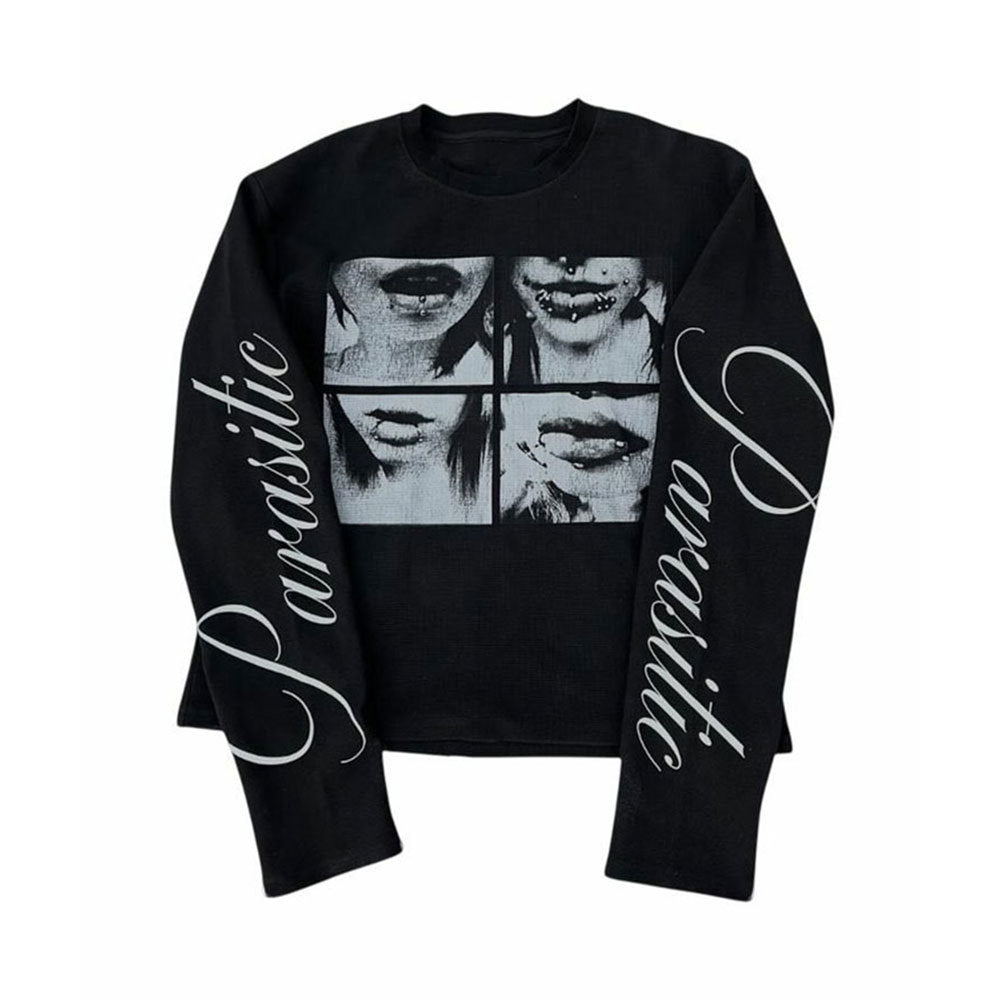 Y2K Retro Letter Print Long Sleeve T-Shirt